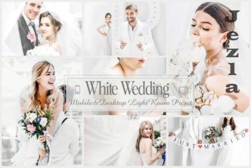 12 White Wedding Mobile & Desktop Lightroom Presets, Bright - 2485894