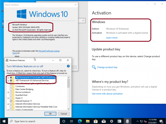 Windows 10 Enterprise 20H2 10.0.19042.870 Multilingual Preactivated March 2021