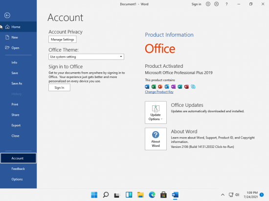Windows 11 Pro/Enterprise Build 22000.100 (No TPM Required) With Office 2019 Pro Plus Preactivated July 2021