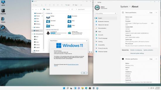 Windows 11 Build 22000.160 + Office 2021 + Live WPE x64 Pre-Activated 2021